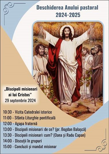 afișul deschiderii solemne a Anului Pastoral 2024-2025