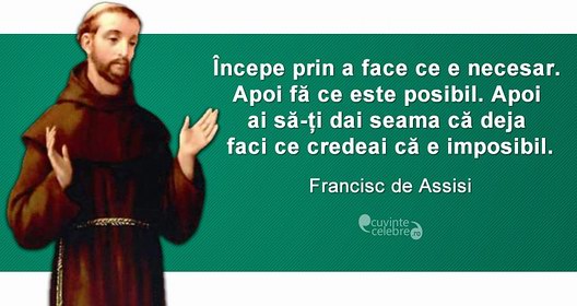 îndemn spiritual al Sf. Francisc de Assisi