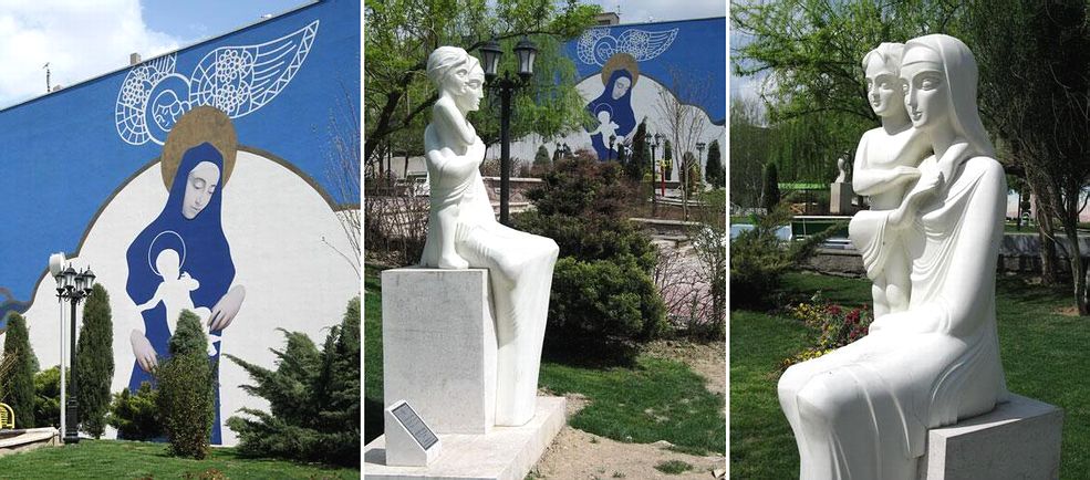 reprezentări ale Sf. Maria cu fiul ei Isus, într-un parc din Teheran (Iran)