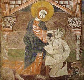 Vindecarea orbului (frescă transpusă pe pânză, sec. XII)